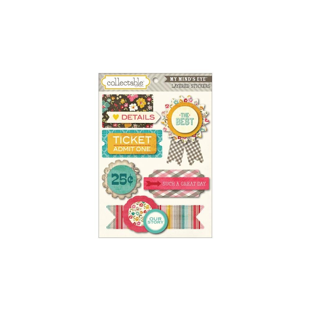 Unforgettable My Minds Eye Story Layered Sticker, Multicolor