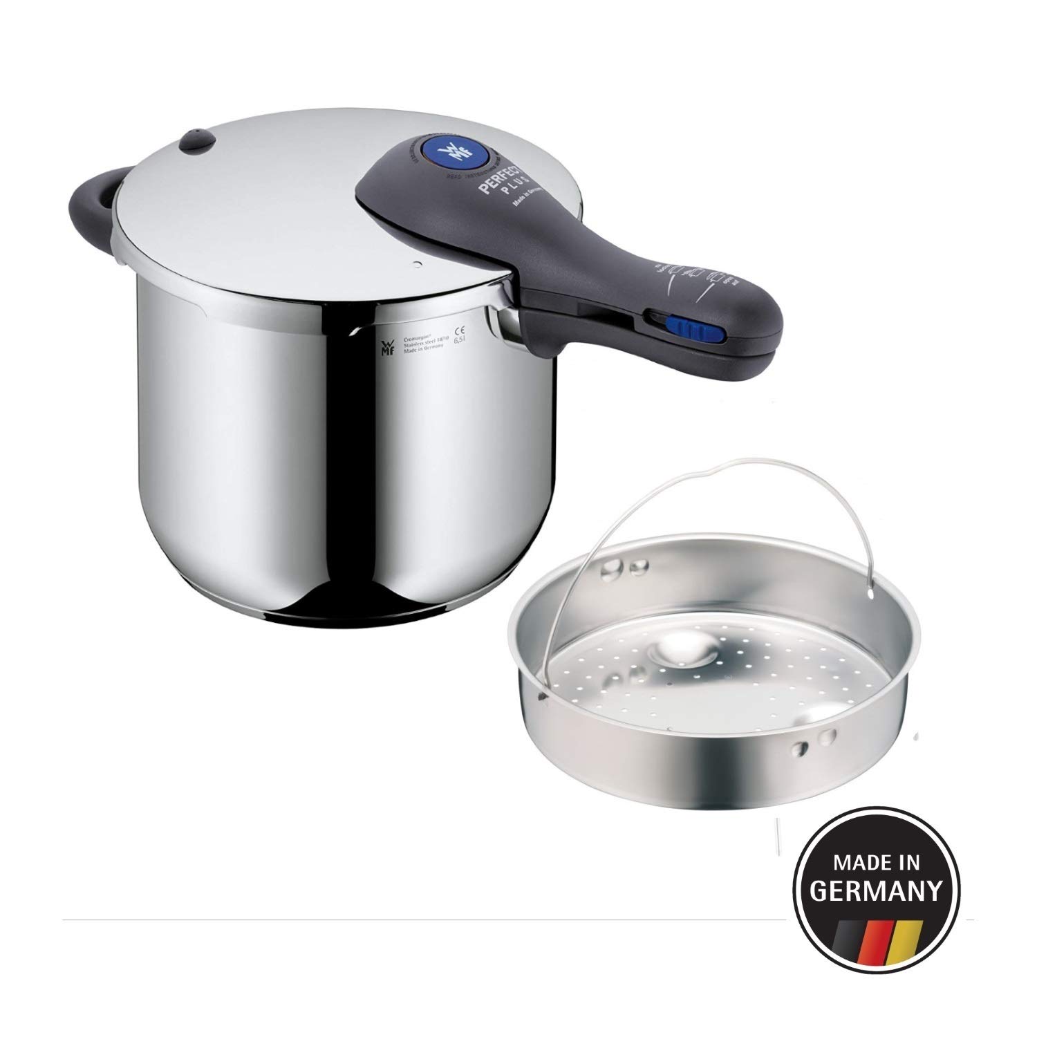 WMF Perfect Plus Pressure Cooker 6,5L with Insert Ø 22 cm Made in Germany Internal Scaling