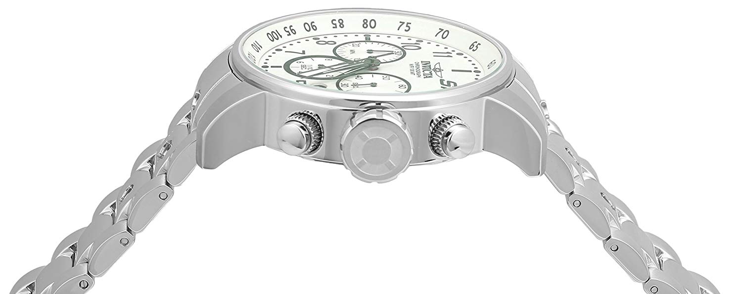 Invicta S1 Rally 23077 Men's Watch - Waterproof - Analogue - Quartz Movement - stainless steel with ivory dial - 48mm - Image 2