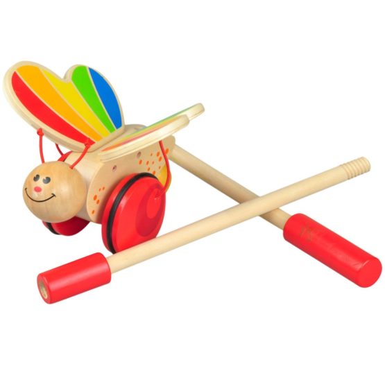 Hape E0340 Butterfly Push and Pull Wooden Toy - Image 2
