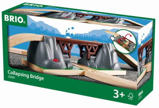 BRIO 33391 Collapsing Train Bridge for Kids Age 3 Years Up - Compatible with all BRIO Railway Sets & Accessories, Multicoloured