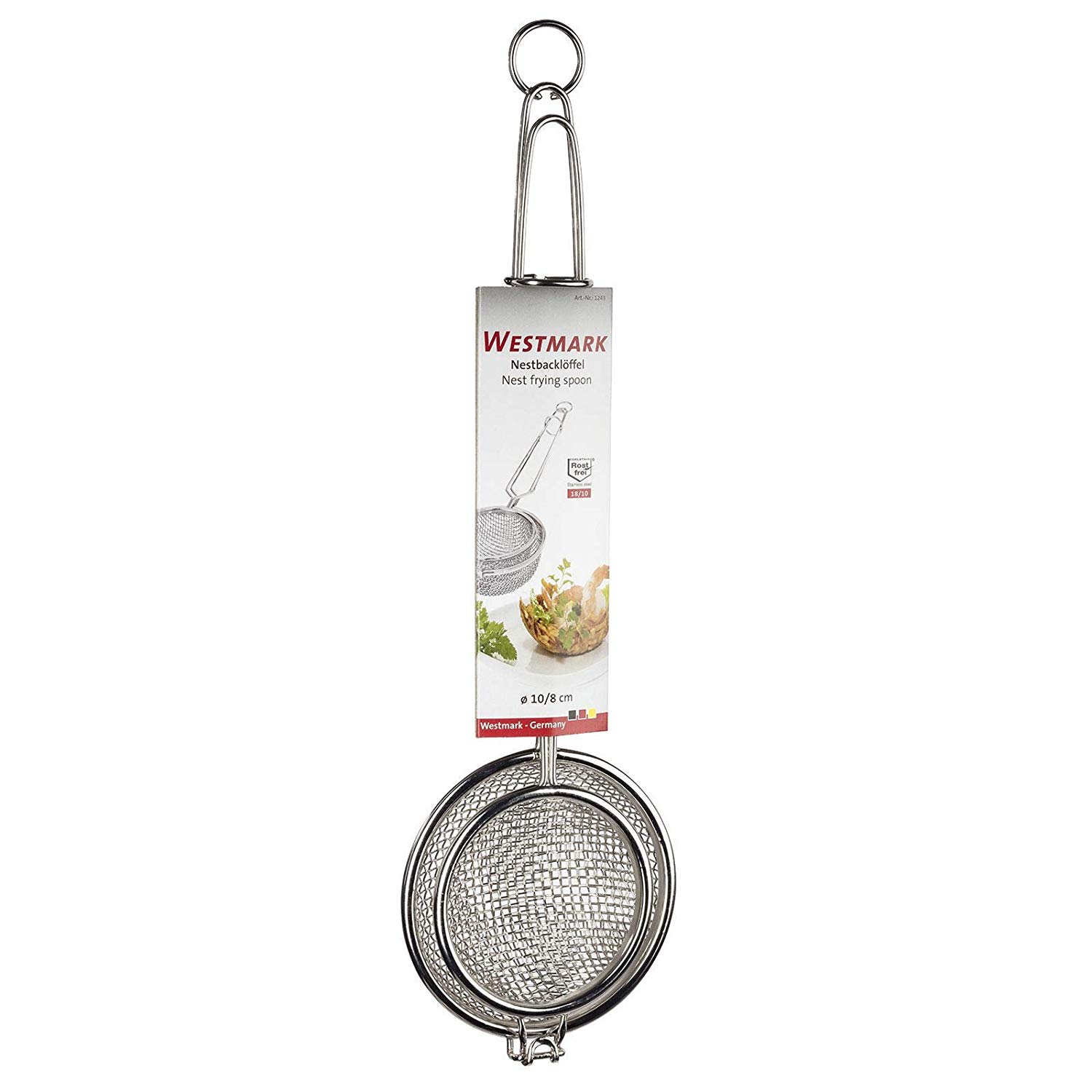 Westmark Nest Frying Spoon, diameter 10 cm, Length: 35 cm, Stainless Steel, Silver, 12432270, ø 10 cm, 8 cm - Image 4