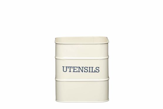 KitchenCraft Living Nostalgia Metal Kitchen Utensil Holder, 15 x 16 cm - Antique Cream