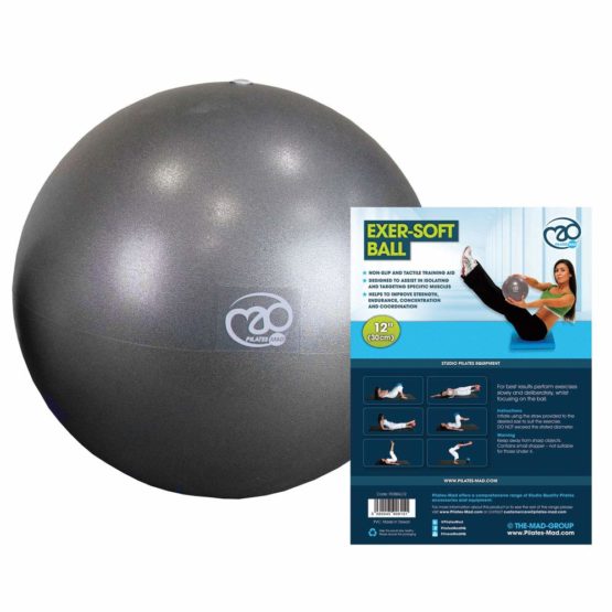 Fitness Mad Unisex's Exer-Soft Pilates Ball, Graphite, 12 Inch - Image 2