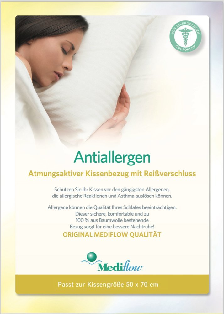 Anti-Allergen Pillow Cover - 100% Cotton, Soothing Protector for Sensitive Skin Fits Standard, Queen & Jumbo Pillows, Machine Washable - Image 2