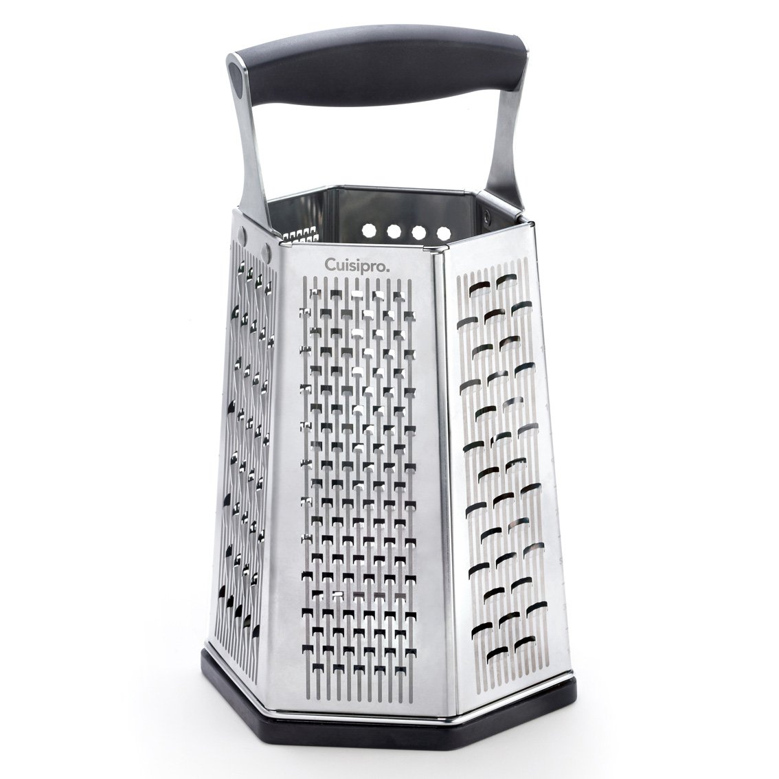 Cuisipro 6-Sided Box Grater, Sharp Stainless Steel, Non-Slip, Rust Resistant, 24 x 13 x 12cm, Steel, Black - Image 2