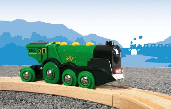 BRIO World Big Green Action Locomotive Battery Powered Wooden Train for Kids Age 3 Years and Up - Compatible with all BRIO Railway Sets & Accessories - Image 3