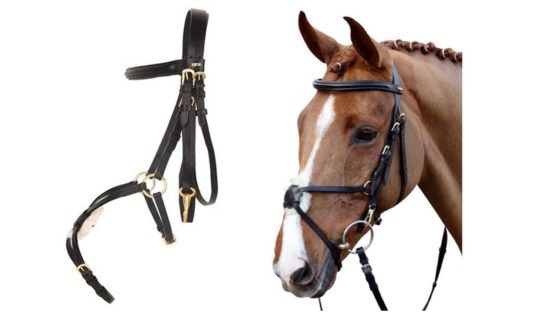 HKM Riding Bridle - Mexican Style with Lambskin Padding - Warm-Blooded Brown