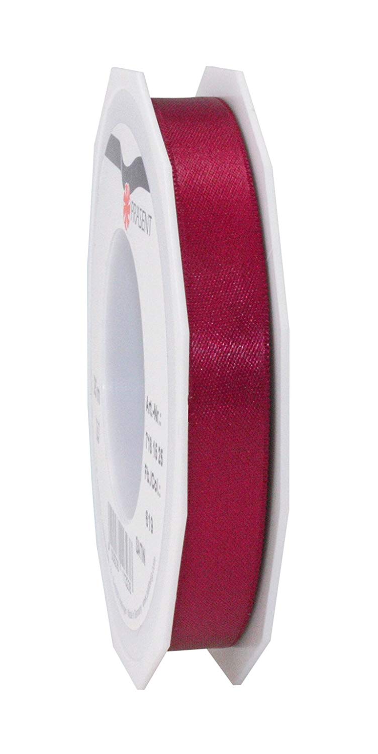 PRÄSENT C.E. Pattberg SATIN bordeaux gift ribbon, 27 yards for Wrapping Gifts 0.59 inches width