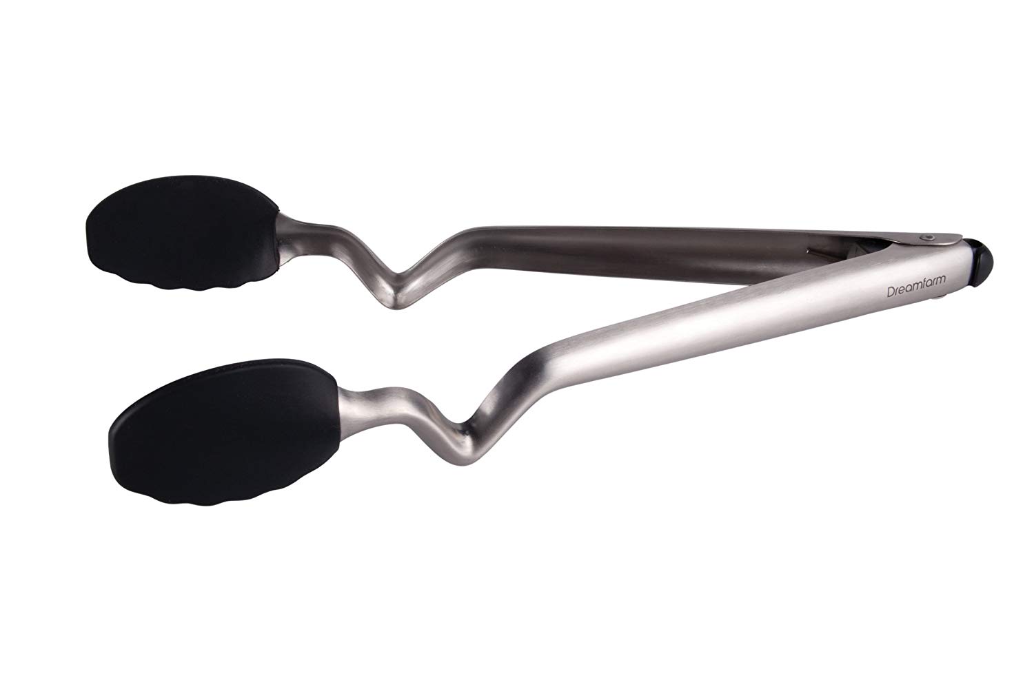 Dreamfarm Clongs Grippy Silicone & Stainless Steel Kitchen Cooking Tongs with Click-Lock Open & Close - 12" Black - Image 2