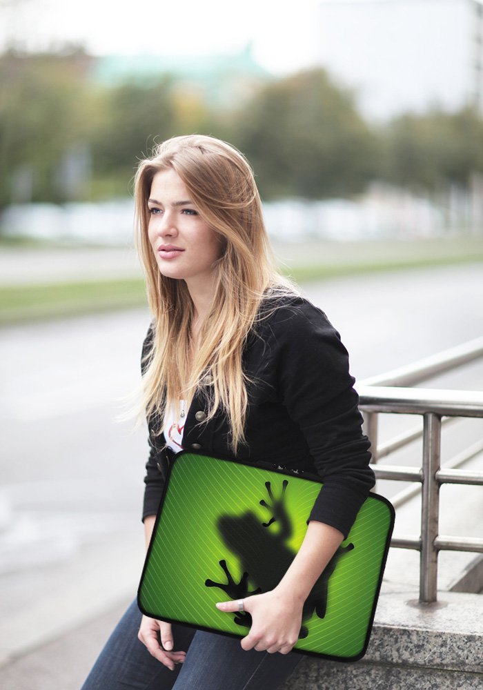 PEDEA Laptop Bag Case Design Sleeve for 17.3 inch, Green Frog - Image 4