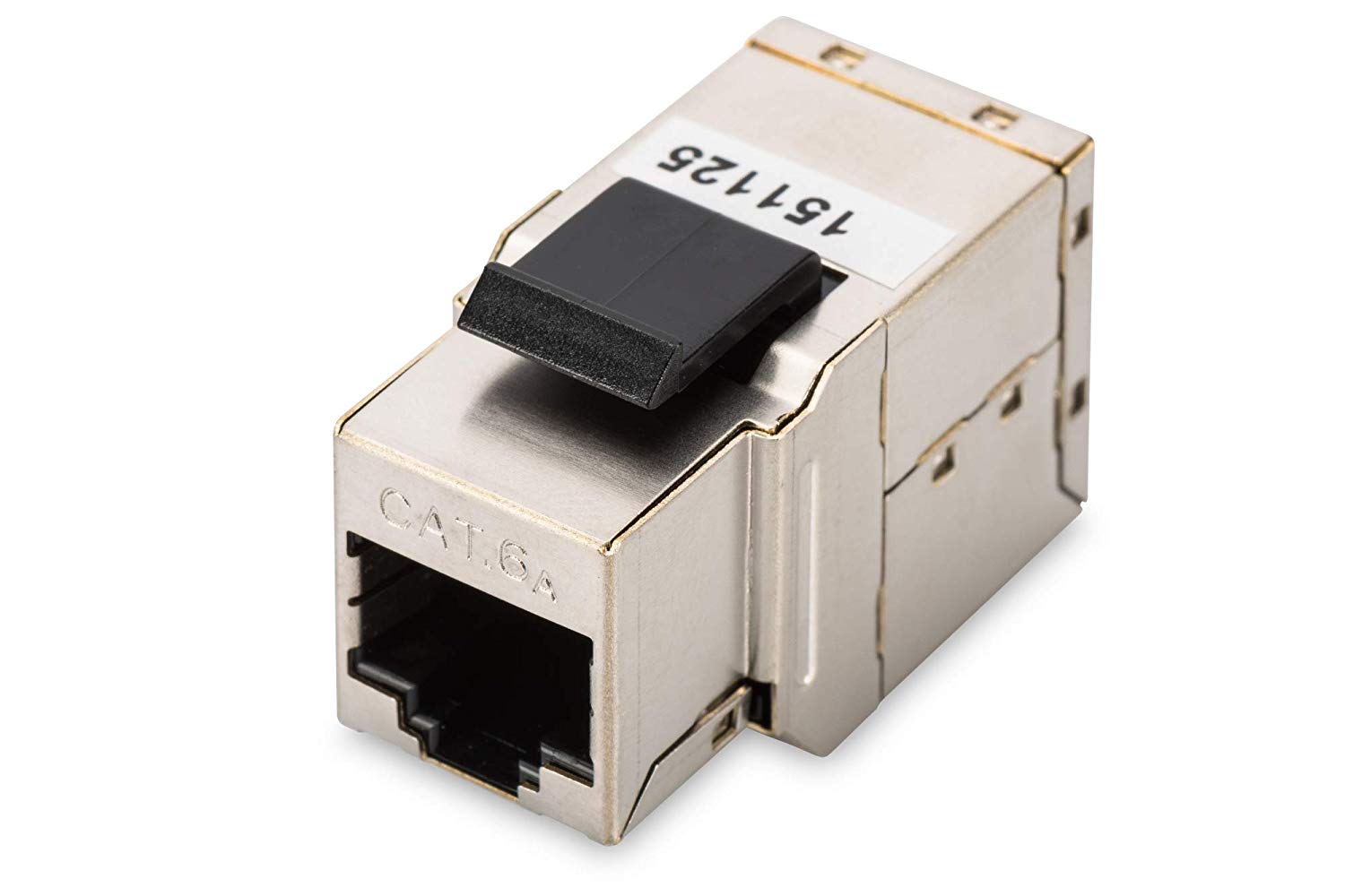 DIGITUS Keystone Coupling Cat-6a Shielded - 2x RJ45 jack - 500 MHz 10G Base-T Class EA - Metal enclosure, Silver, 1 item