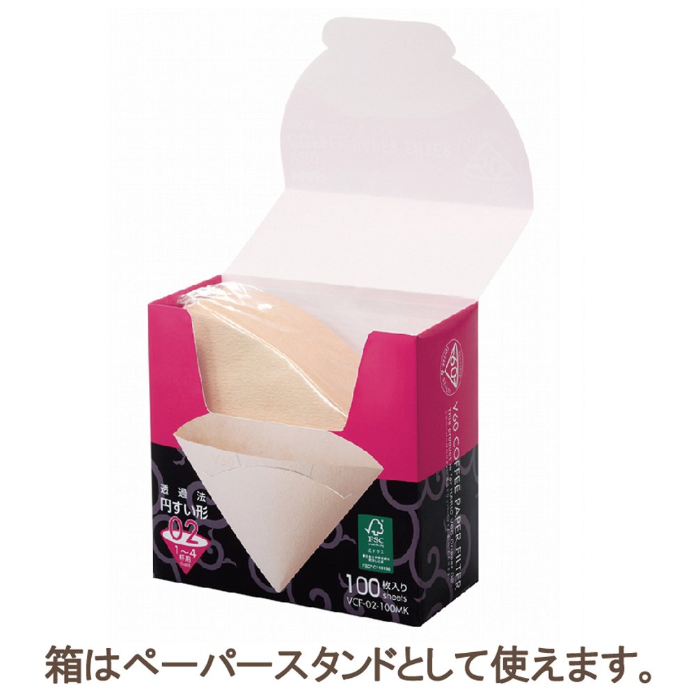 HARIO VCF-02-100MK 1-Piece Box of Paper Filter for 02 Dripper Misarashi, Natural, Without Tabs, Size 02-100pcs - Image 3