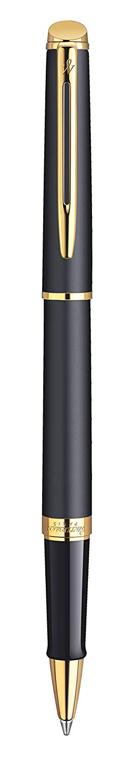 Waterman Hemisphere Rollerball Pen Matte Black with 23 k Gold Trim Fine Point Black Ink Gift Box - Image 2