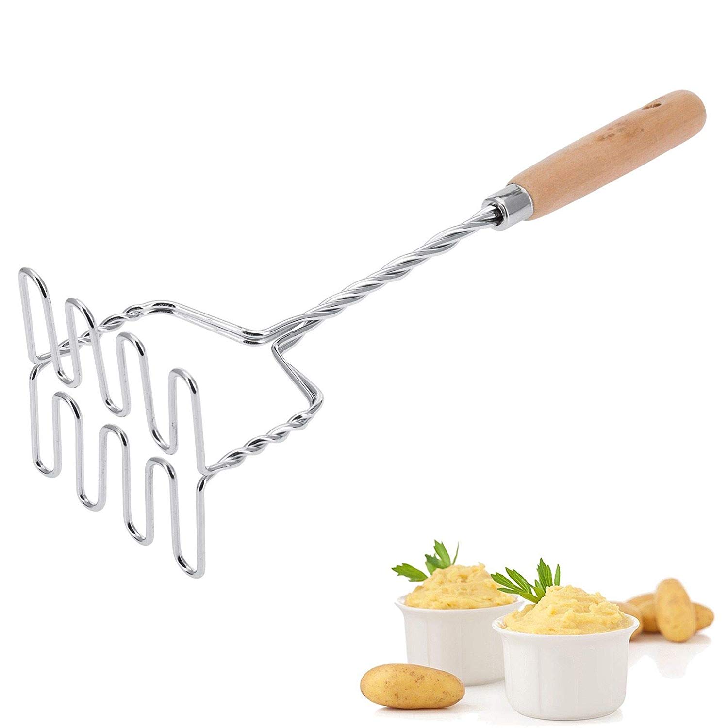 Westmark Stainless Steel Potato Masher, Silver/Beige, 34 x 11.5 x 8.5 cm
