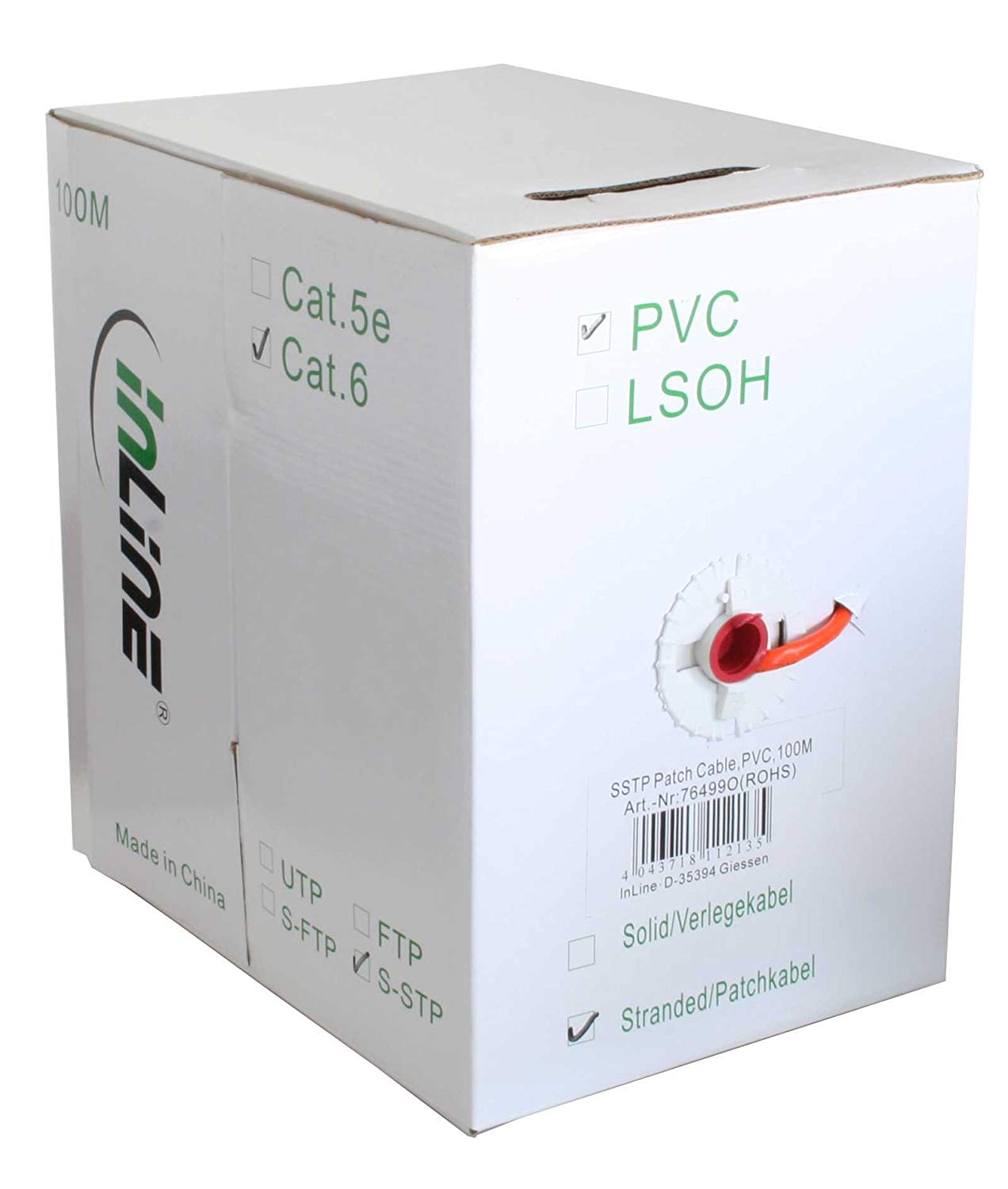 InLine S-STP/PIMF AWG27 Patch Cable Cat.6 PVC 100 m Orange - Image 2