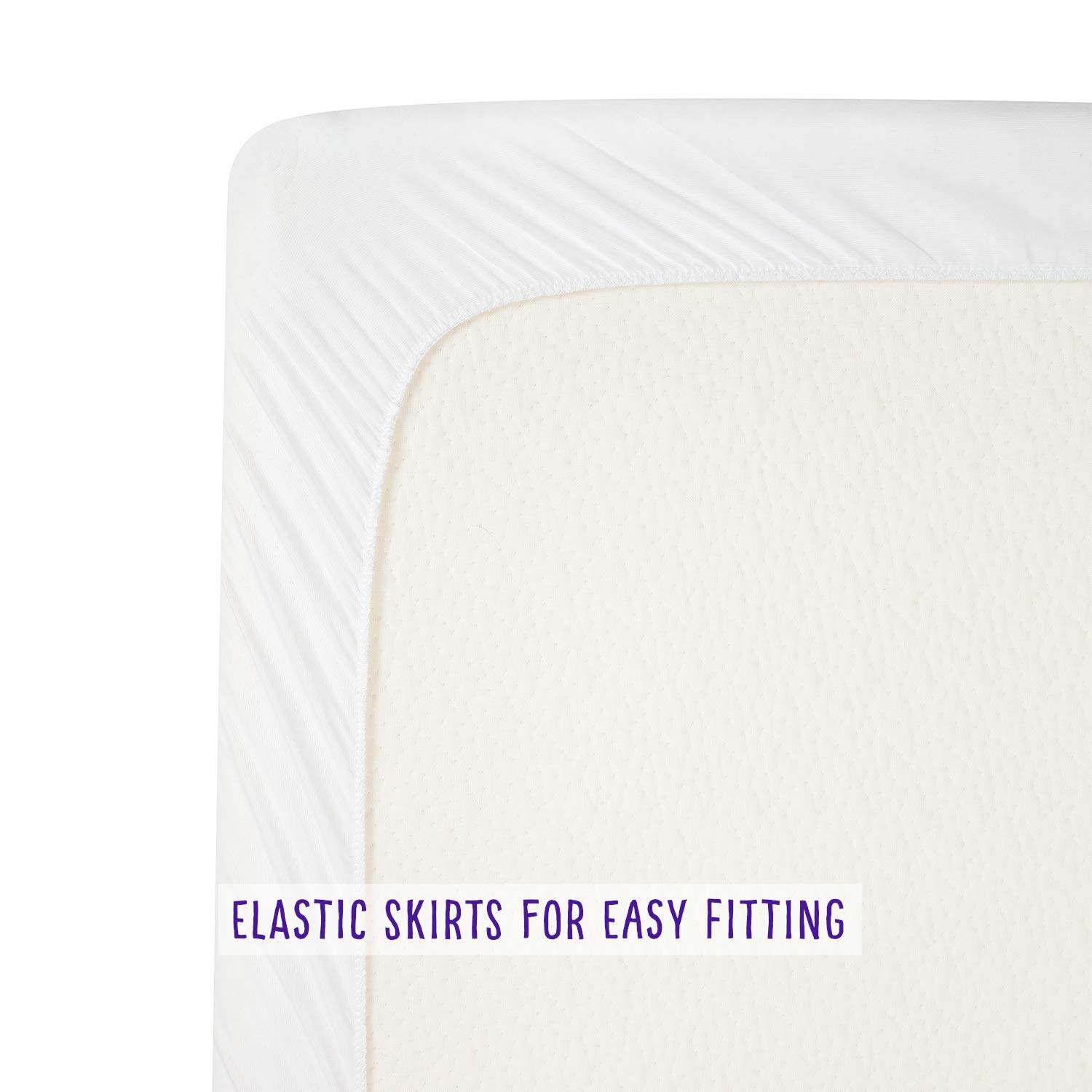 Clevamama Waterproof Fitted Brushed Cotton Mattress Protector Cot Bed