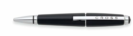 Cross Edge Refillable Retractable Plastic Gel Ink Rollerball Pen with Chrome Appointments, Medium Ballpoint, includes Premium Gift Box and Black Cartridge, 1 Pack, Jet Black - Image 2