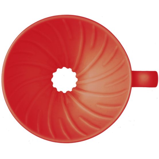 HARIO VDC-01R 1-Piece Ceramic Coffee Dripper, Red - Image 3