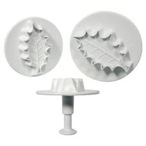 PME Veined Holly Leaf Plunger Cutters, XL, XXL and XXXL Size, Set of 3, White