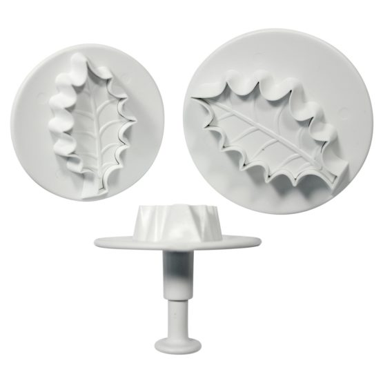 PME Veined Holly Leaf Plunger Cutters, XL, XXL and XXXL Size, Set of 3, White