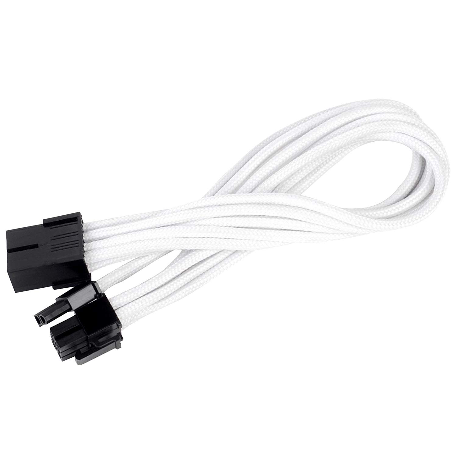 SilverStone SST-PP07-PCIW - 25cm 8pin to PCI-E 6+2pin Sleeved Extention Cable, white, 24