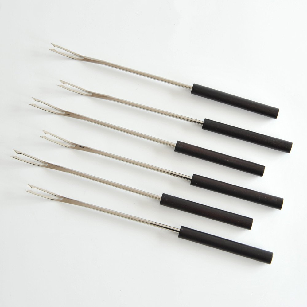 Alessi Mami Bourguignonne Forks, Set of 6 (SG57 B), Black - Image 2