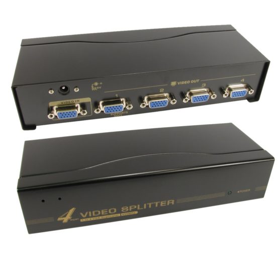 CDL Micro 4 Port Way SVGA VGA Splitter Box Boosts Signal too - BLACK