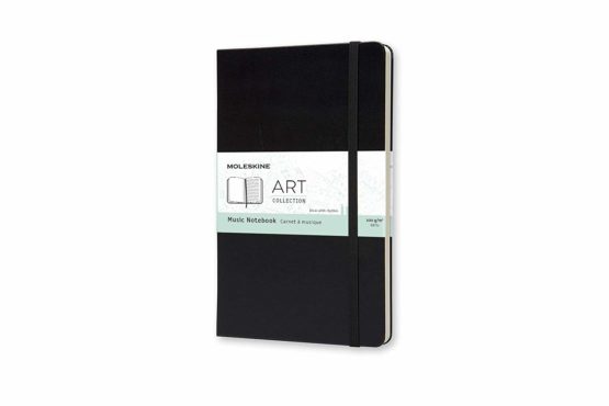 Moleskine 13 x 21 cm Large Art Collection Music Notebook with Hard Cover and Elastic Closure, Paper Suitable for Pens, Pencils and Fountain Pens, Black, 192 Pages