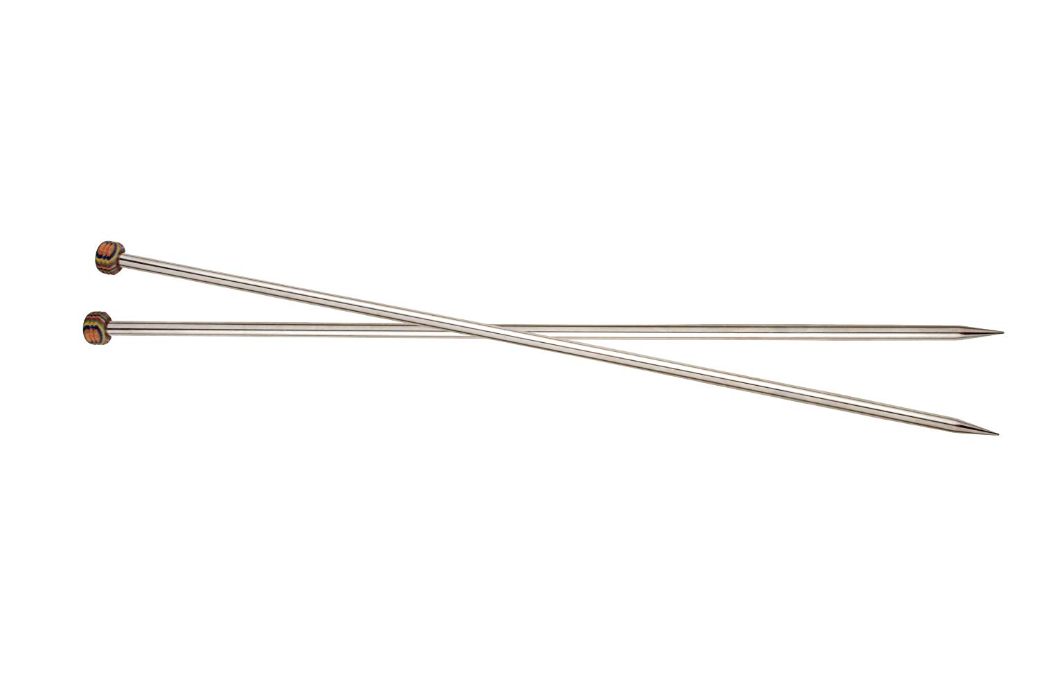 KnitPro Nova Single Pointed Needles 16" (40cm), metallic silver, 6.50mm