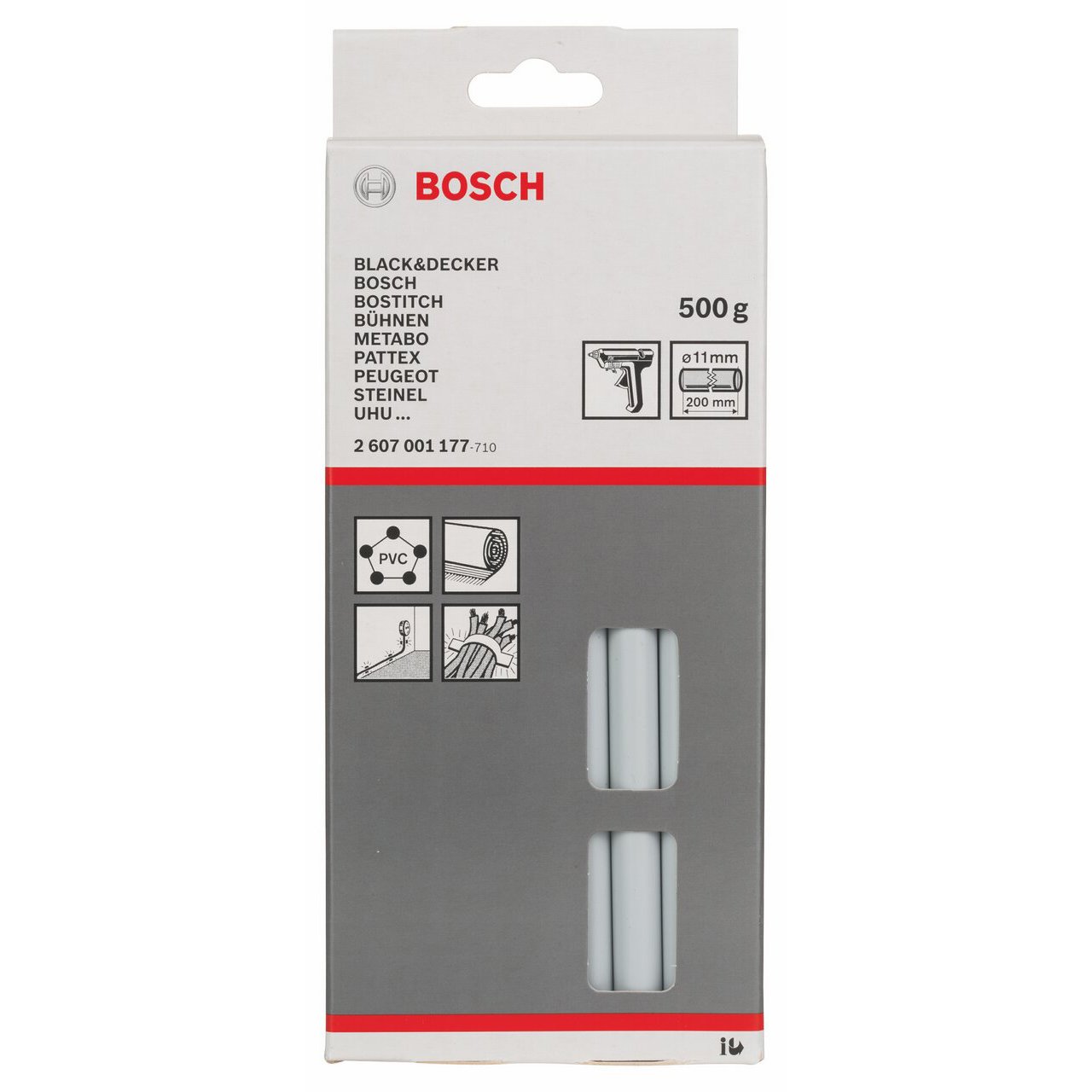 Bosch 2607001177 Glue Stick for Glue Guns - Grey, 11mm x 200mm - Image 2