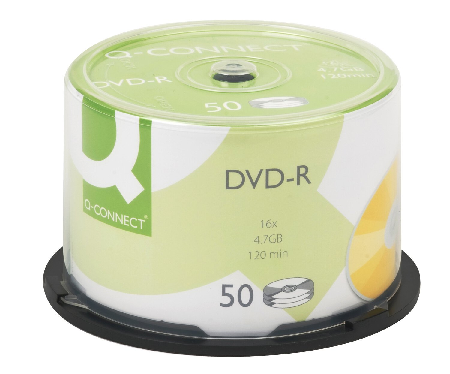 Q-Connect DVD-R 4.7GB Cake Box (Pack of 50) KF15419, yellow