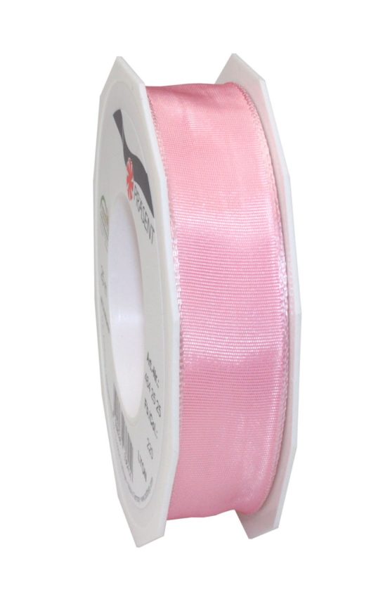 C.E. Pattberg Präsent 25 mm 25 m Ribbon Wired Tafetta Lyon, Light Pink