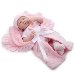 JC Toys 18780 La Newborn Baby Doll, Pink, 15.5"