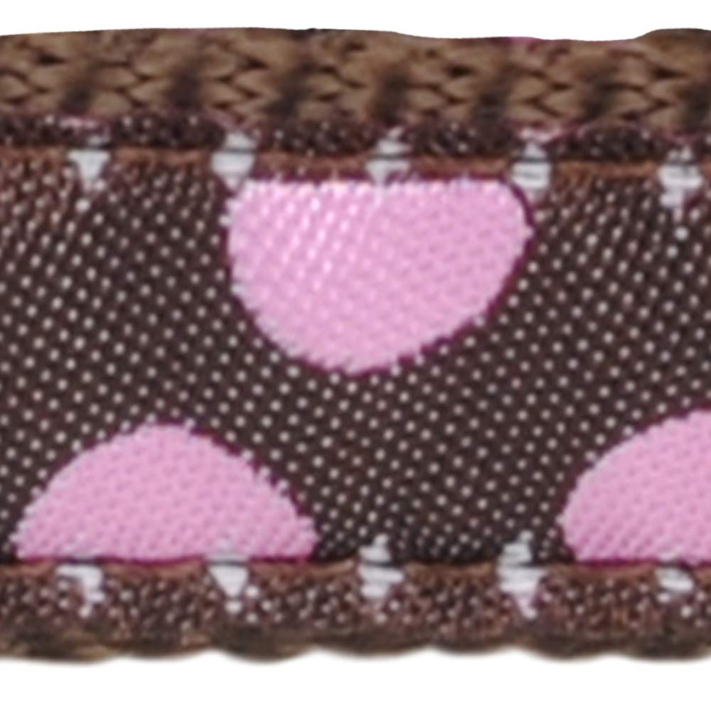 Red Dingo Classic Dog Harness Design, Pink Spots on Brown, Small 15mm - Image 3