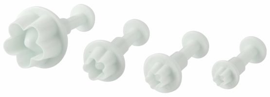 Drer Decoration cutter flower set of 4 2,5x5,5 cm in silver, 2.5 x 2.5 x 5.5 cm - Image 2