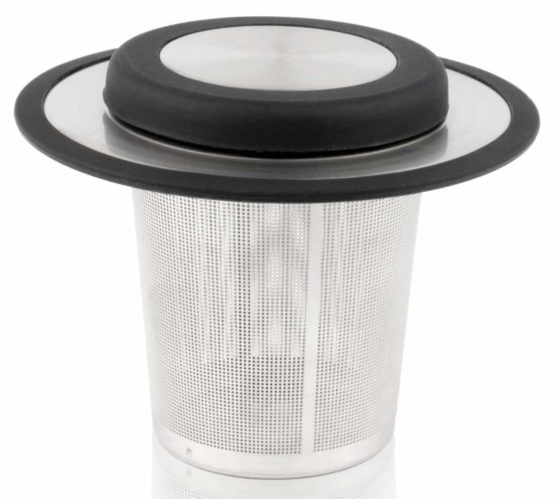Bredemeijer Stainless Steel/Siliconen Tea Filter with Coaster, Silver - Image 3