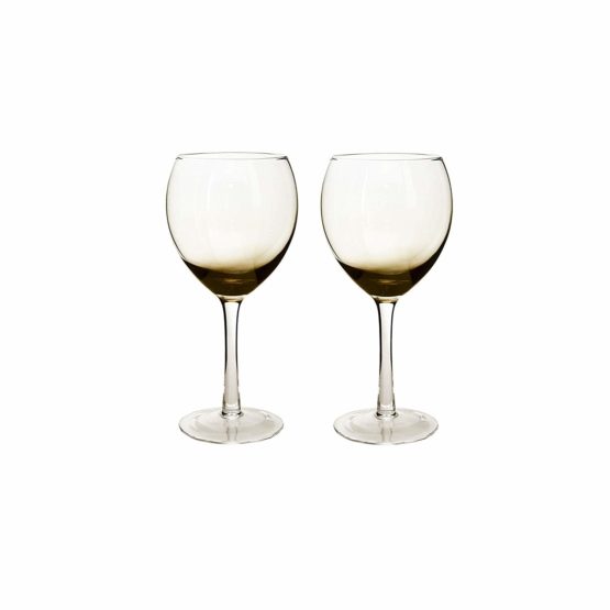 Denby 0.475 Litre Glass Halo/ Praline Wine Glass, Pack of 2, Red