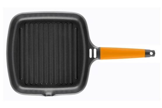 Fundix 27 x 27 cm Nonstick Cast Aluminium Induction Grill Pan with Removable Handle, Orange - Image 2