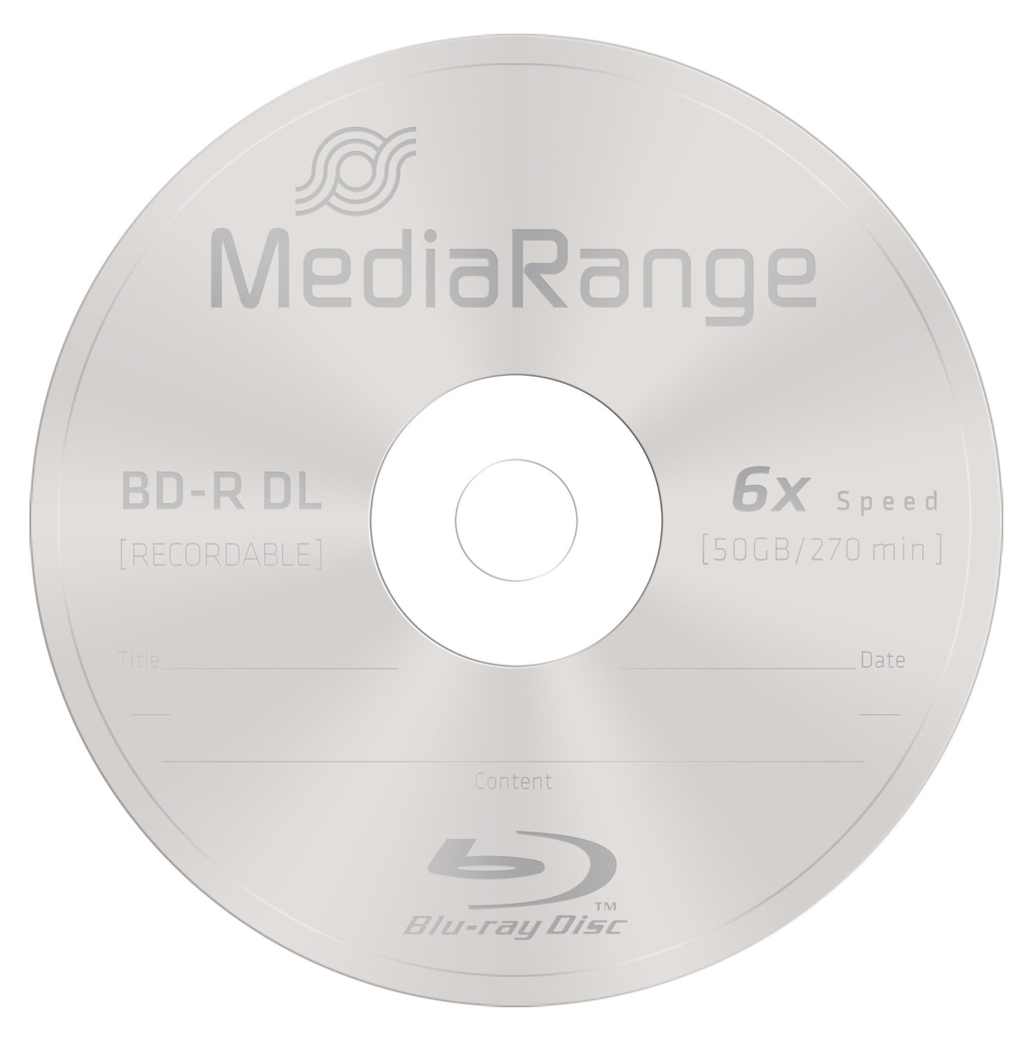 MediaRange MR507 BD-R DL 50GB 6x (10) Cake Box once writable, silver, Cake 10 - Image 2