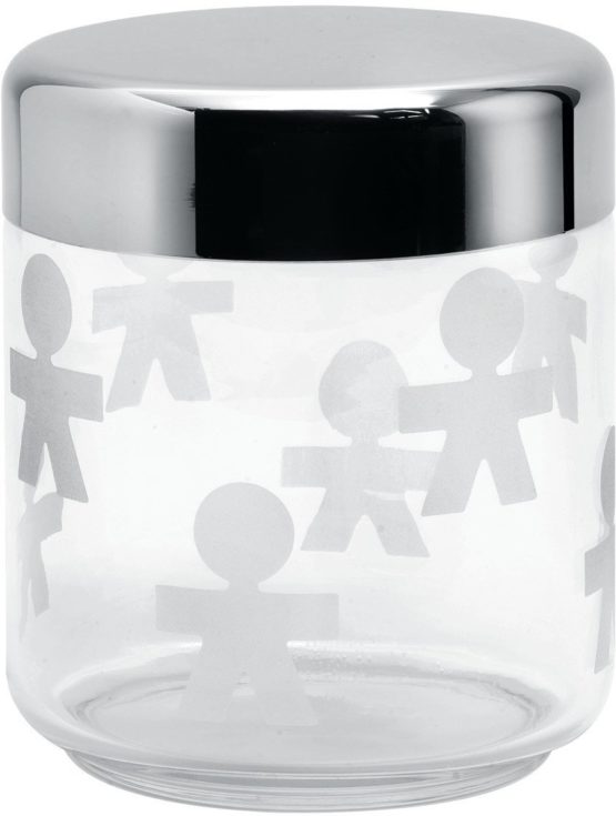 Alessi AKK36 Girotondo Kitchen Storage Jar with Hermetic Lid, 750ml, White