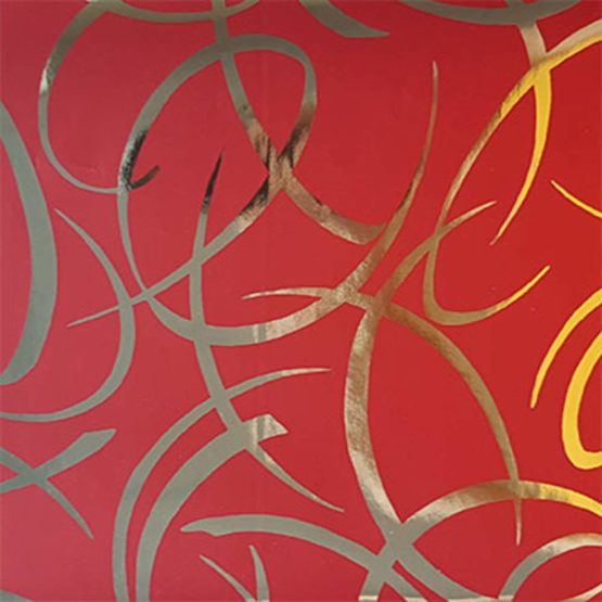 Clairefontaine Premium Long Roll Wrapping Paper, 50 m x 0.70 m - Red & Gold Swirls - Image 2