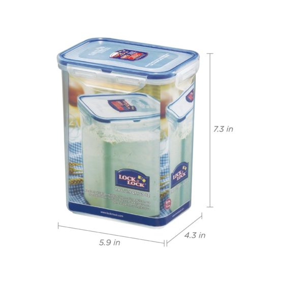 Lock & Lock HPL813 Rectangular Storage Container - Clear/Blue, 1.8 L - Image 2