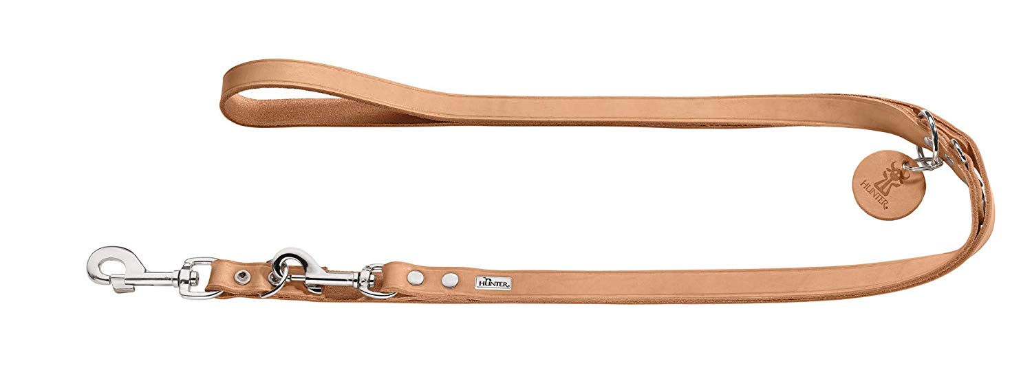 HUNTER Training leash, 16/200 Soft genuine cow leather, tan, Medium