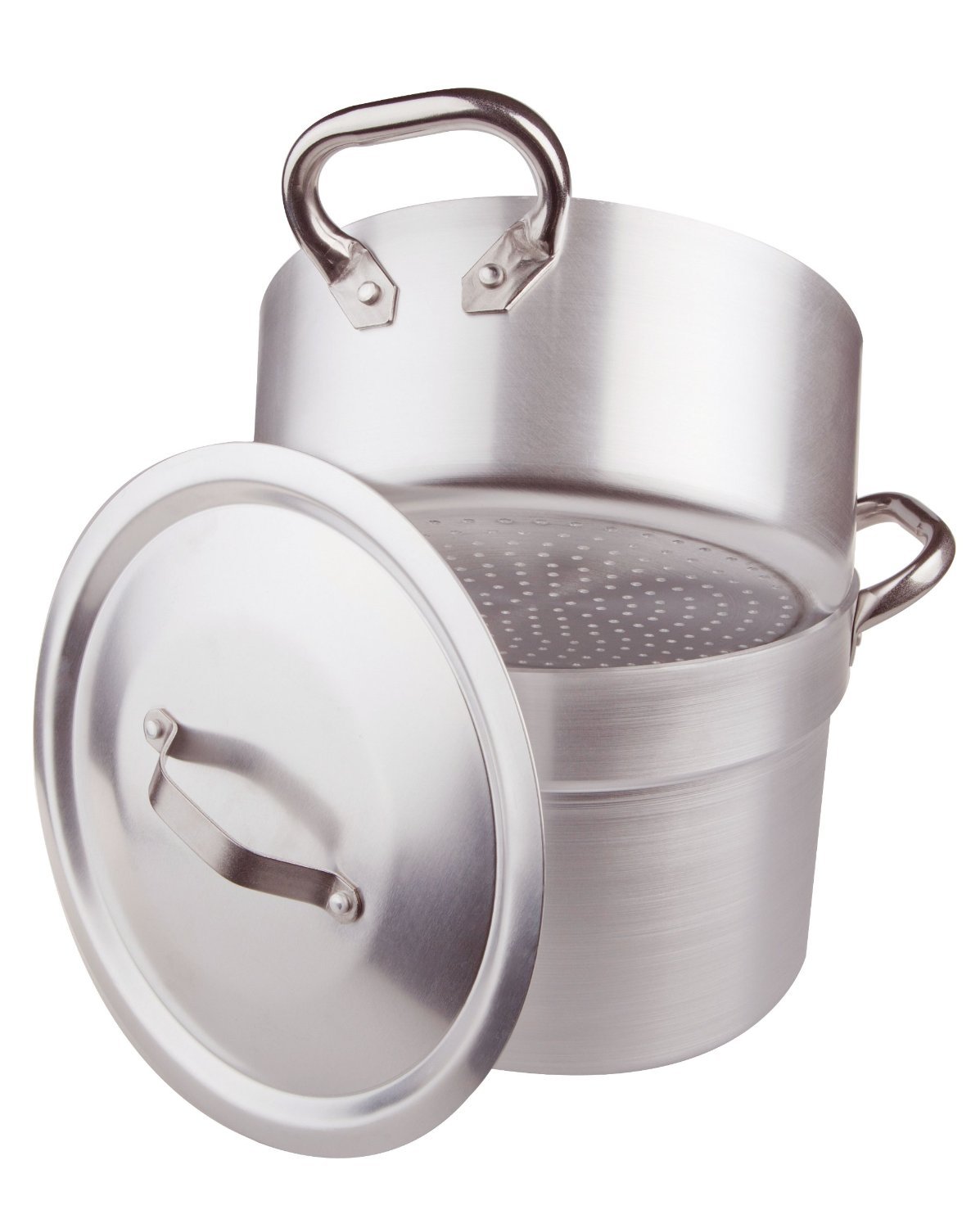 Pentole Agnelli Professional Aluminium 3 Mm. Vegetable Casserole Pot, Diameter 36 Cm, Silver