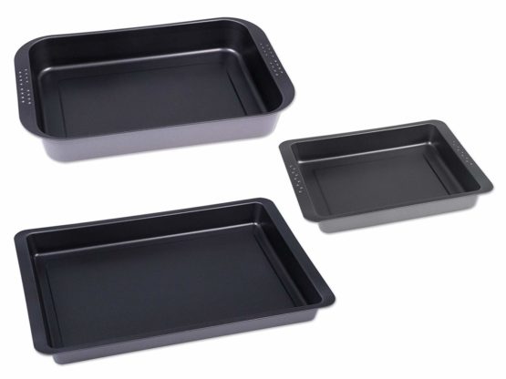 chg Roast and souflé tin set 3 pieces in anthracite, Carbon, 42 x 29 x 6 cm - Image 2