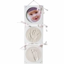 Bieco 3-Piece Frame Made of Wood as Gibsabdruckset for Photo and 2 Baby Footprints (eg Handprint and Footprint) Make for Himself, Knows Artnr 7600047