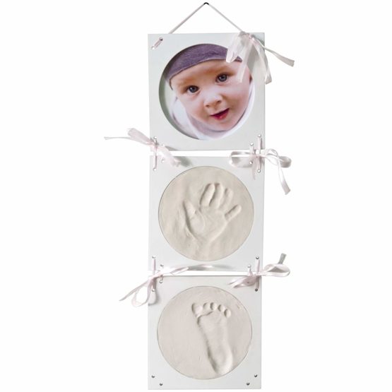 Bieco 3-Piece Frame Made of Wood as Gibsabdruckset for Photo and 2 Baby Footprints (eg Handprint and Footprint) Make for Himself, Knows Artnr 7600047