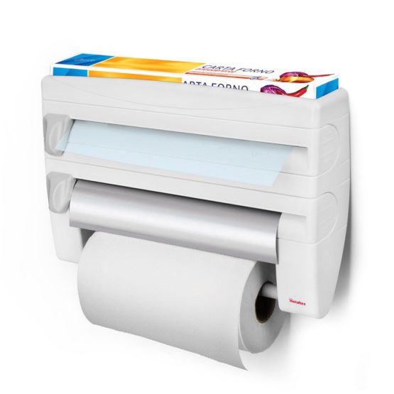 Metaltex 254410 Roll-n-Roll 4-In-1 Kitchen Roll Holder Dispenser, White , 39 x 10 x 25 cm.