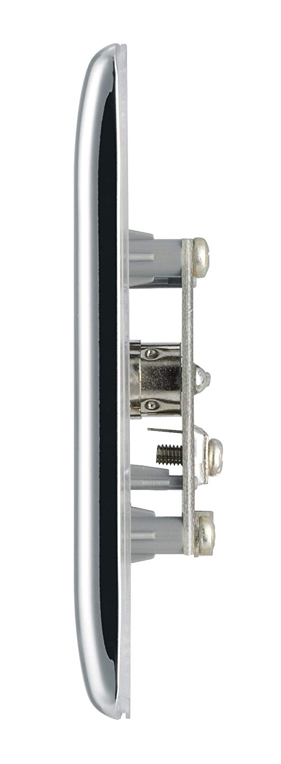 BG Electrical Single Co-Axial Socket, Polished Chrome - Image 3